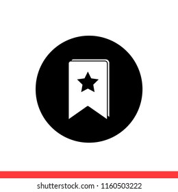 Bookmark vector icon, favorite symbol. Simple, flat design for web or mobile app