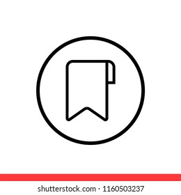 Bookmark vector icon, favorite symbol. Simple, flat design for web or mobile app