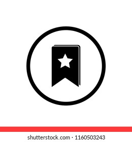 Bookmark vector icon, favorite symbol. Simple, flat design for web or mobile app