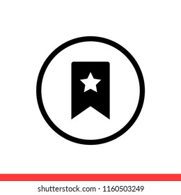 Bookmark vector icon, favorite symbol. Simple, flat design for web or mobile app