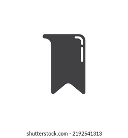 Bookmark vector icon. filled flat sign for mobile concept and web design. Flag glyph icon. Symbol, logo illustration. Vector graphics