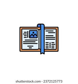 bookmark vector icon filled line style. Perfect for website, application, commerce, presentation, logo and more. modern color line icon