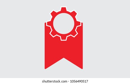 bookmark vector icon with gear symbol