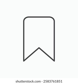 Bookmark vector icon isolated in black line