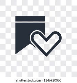 Bookmark vector icon isolated on transparent background, Bookmark logo concept