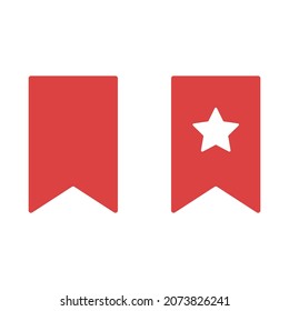 Bookmark vector icon. Red symbol