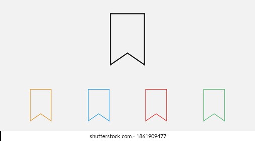Bookmark vector icon. Ribbon, bookmark, label icon. Set of colorful flat design icons