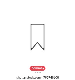 Bookmark vector icon, ribbon symbol