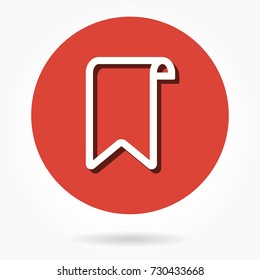 Bookmark vector icon with shadow. Illustration isolated for graphic and web design.