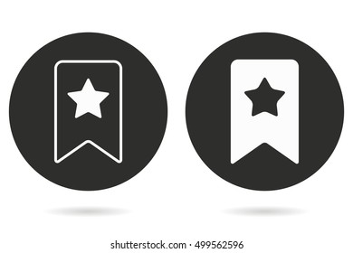 Bookmark vector icon. White illustration isolated on black background for graphic and web design.