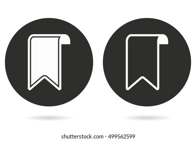 Bookmark vector icon. White illustration isolated on black background for graphic and web design