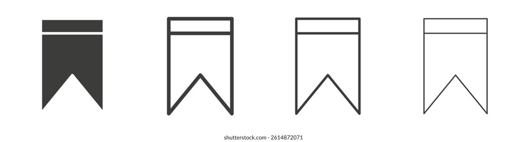 Bookmark vector icons in black and blue colors