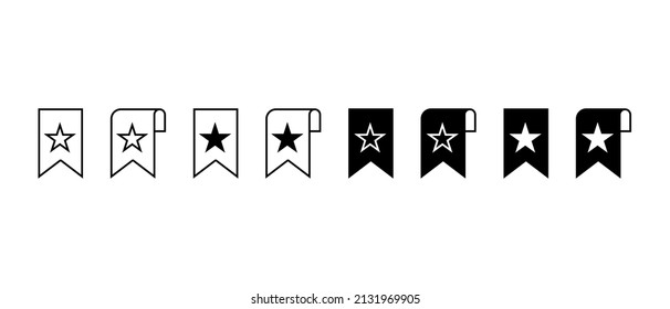 Bookmark vector icons set. Bookmarks for internet or phone symbol