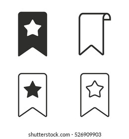 Bookmark vector icons set. Illustration isolated for graphic and web design.