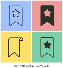 Bookmark vector icons set. Illustration isolated for graphic and web design.