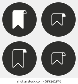 Bookmark vector icons set. White illustration isolated for graphic and web design.