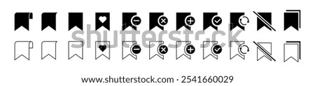 Bookmark Vector illustration, favourite icon silhouette, Save, favorite icons collection, bookmark icon. book mark isolted,  bookmark for web, Social media flat icon vector, Flag icon isolated.