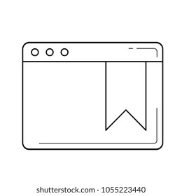Bookmark vector line icon isolated on white background. Internet bookmark line icon for infographic, website or app.