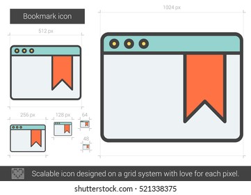 Bookmark vector line icon isolated on white background. Bookmark line icon for infographic, website or app. Scalable icon designed on a grid system.