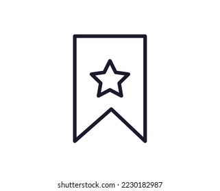 Bookmark vector line icon. Premium quality logo for web sites, design, online shops, companies, books, advertisements. Black outline pictogram isolated on white background 