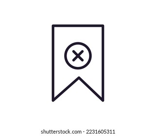 Bookmark vector line icon. Premium quality logo for web sites, design, online shops, companies, books, advertisements. Black outline pictogram isolated on white background 