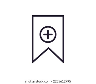 Icono de línea de vector marcador. Logotipo de calidad premium para sitios web, diseño, tiendas en línea, empresas, libros, publicidad. Pictograma de contorno negro aislado en fondo blanco 