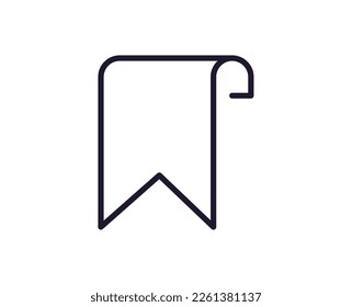 Bookmark vector line icon. Premium quality logo for web sites, design, online shops, companies, books, advertisements. Black outline pictogram isolated on white background 