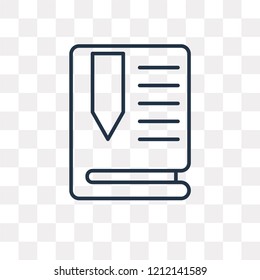 Bookmark vector outline icon isolated on transparent background, high quality linear Bookmark transparency concept can be used web and mobile