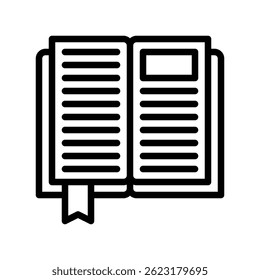 Vector de marcadores para el titular de la página y la ayuda de lectura. Ilustración de Clip de libro. Guardar Tu lugar en la novela o el diseño de iconos de libros de texto. Icono de línea