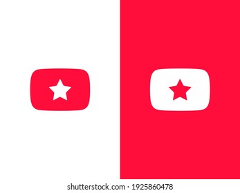 Bookmark video icon. Favorite video symbol. Videomark icon template. VideoStar app logo concept. Vector illustration