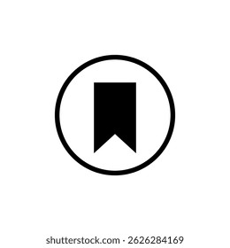 Bookmark web icon on circle line. Favorite, save sign symbol