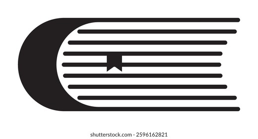 Bookmarked book icon. Logo of the book, or library. A symbol of reading and education. EPS 10. Vector illustrations
