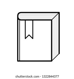 Bookmarked book icon vector
