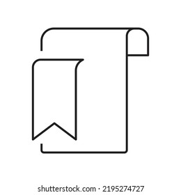 Bookmarked file document icon. style sign for mobile concept and web design. File with bookmark simple vector. isolate on white background