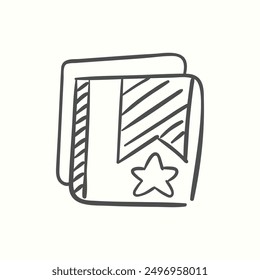 bookmarkicon, aislado dibujado a mano icono tema SEO