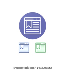 Bookmarking Vector Illustration, outline icon. EPS 10