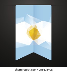 bookmarks with Argentina flag isolated on dark background