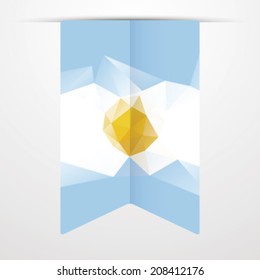 bookmarks with Argentina flag isolated on white background