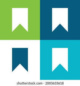 Bookmarks Flat four color minimal icon set