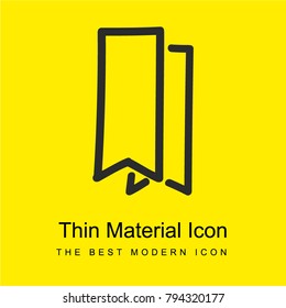 Bookmarks hand drawn outline bright yellow material minimal icon or logo design