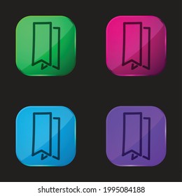 Lesezeichen Handgezeichnet Vierfarbglas-Symbol