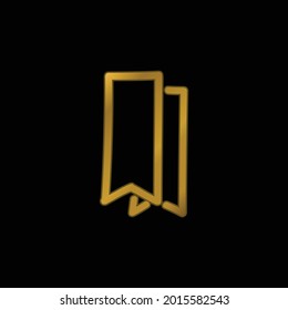 Bookmarks Hand Drawn Outline gold plated metalic icon or logo vector