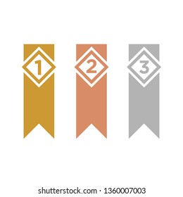 Bookmarks icon or flat medal