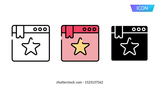 bookmarks icon vector isolate on white background.