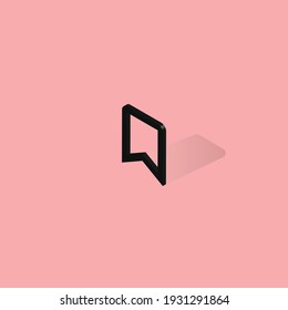 bookmarks isometric 3d icon isolated soft background