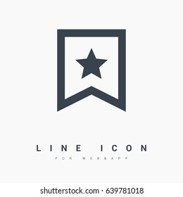 Bookmarks line vector icon