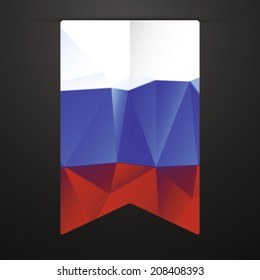bookmarks with Russian flag isolated on dark background
