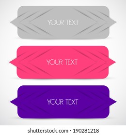 Bookmarks, stickers, labels, tag. Vector  illustration 