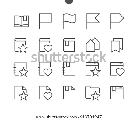 Bookmarks & Tags UI Pixel Perfect Well-crafted Vector Thin Line Icons 48x48 Ready for 24x24 Grid for Web Graphics and Apps with Editable Stroke. Simple Minimal Pictogram Part 3-3