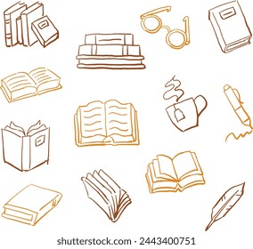 Book-related illustration set : vector